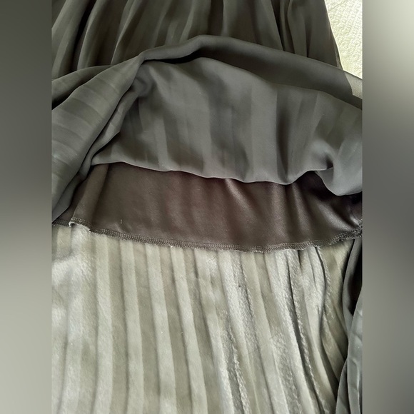 Cantata Maxi Dress Strapless Black Pleated Chiffon Skirt Tapestry Top Medium - Picture 11 of 15